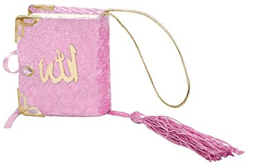 Ramadan24 Islamischer Autoanhänger Mini-Koran Anhänger Rosa, Eid al-Fitr, Religiös, Koran, Traditionell, Papier, Hängend, Auto Rückspiegel Anhänger