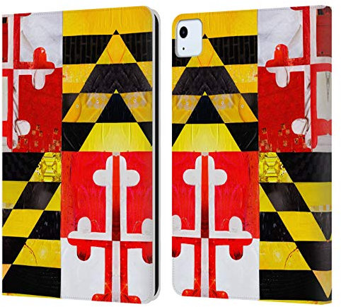 Head Case Designs Licenciado Oficialmente Artpoptart Maryland Banderas Carcasa de Cuero Tipo Libro Compatible con Apple iPad Air 2020/2022