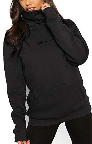 ELFIN Damen Hoodie Sweatshirt Langarm Kapuzenpullover Winter Pullover Hochkragen Sweatjacke Kapuzen Pullis