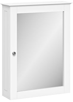 RiverRidge Ashland Wall-Mounted Medicine Cabinet Mirror with Adjustable Shelves - White Bathroom Mirror with Storage