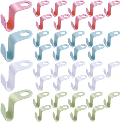 40 Pcs Hanger Hooks, Space Saving Hangers, Hanger Connector Hooks | Smooth Edges, Cascaded Hanging, Clothes Hangers Space Savers for Wardrobe Closet Organizer - Multicolor