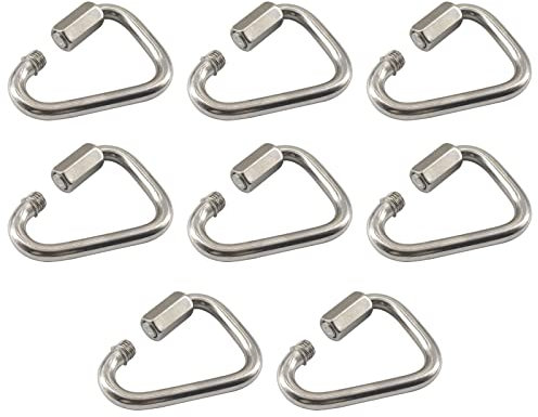 Zerniple (8 Stück) M4 Triangle Quick Link 304 Edelstahl Locking Delta Kettenglied
