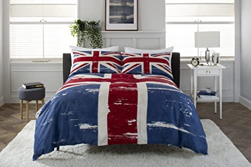 Deyongs Union Jack Club Duvet Set (King Duvet Cover Set 230cm x 220cm)