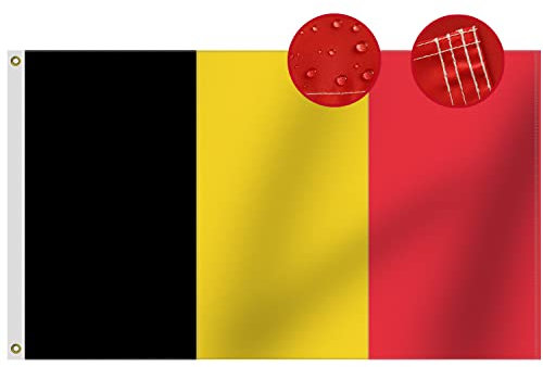Omnisexual Drapeau belgique robuste de 0.9x1.5 m,Couleurs vives et résistantes à la décoloration,Drapeaux nationaux belges de qualité supérieure 150x90 cm