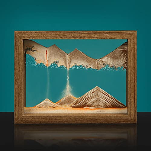 Peinture De Sable Qui Coule, Image D'art De Sable En Mouvement Verre Rond 3D Paysage De Sable De La Mer Profonde En Mouvement, Lampe Sable Mouvant Paysage Naturel Sablier 3D, Sablier Deco ( Color : Co