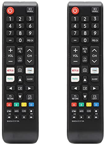 【2 Stück】 Universal Fernbedienung für Alle Samsung-TVs, 2 Packungen BN59-01315A Universal Fernbedienung für alle Samsung LCD LED HDTV Smart-TVs, mit Netflix/Hulu/Prime-Video Tasten