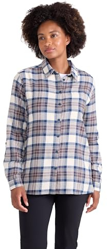 Mountain Warehouse Balsam Brushed Longline Flannel Long Sleeve Womens Shirt - Breathable Checked Shirt, Antipill, Lightweight Ladies Top, Warm - Spring Summer