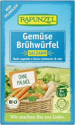 Gemüse-Brühwürfel salzarm, mit Bio-Hefe 2 x 68 g