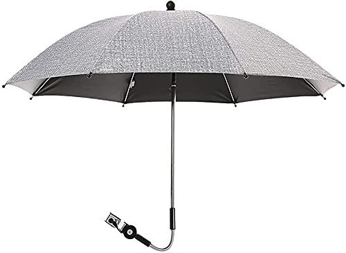 Sombrilla con Toldo For Cochecito De Bebé, Sombrilla UV Universal For Cochecitos Y Cochecitos, Sombrilla con Clip For Cochecito, Sombrilla For Cochecito De Bebé con Abrazadera De Fijación Ajustable (