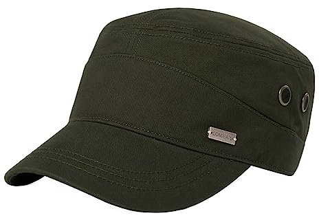 TOP-EX Herren Army Military Cap - Sommer Basecap Mütze, Schildmütze, Cuba-Stil, verstellbar Wanderhut, Faltbarer Sonnenhut Ideal für Outdoor-Aktivitäten Armeegrün XL