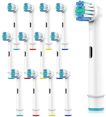 Ph Pro Heat Aufsteckbürsten Kompatibel mit Oral B - Zahnbürstenaufsatz - Ersatzbürsten - Zahnbürste Elektrische Aufsätze - Bürstenköpfe Weiße - 12 Stück Zahnbürstenköpfe für Tiefenreinigung.