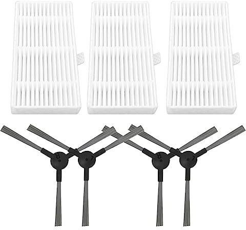 Kit di 7 filtri Laterali per aspirapolvere Robot Cecotec per Conga 999 X-Treme, 3 spazzole Laterali, 4 filtri