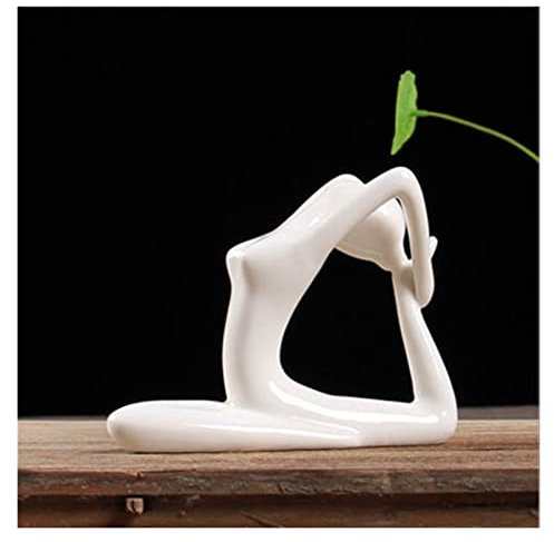 CALQYSH Skulpturen Wohnkultur 12 Stile abstrakte Kunst Keramik Yoga Posen Figur Porzellan Lady Figur Statue Home Yoga Studio Dekor Ornament Moderne Desktop-Dekoration (Color : Type Ff)