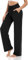VIGVAN Jogginghose Damen Baumwolle Freizeithose Yogahose Weites Bein Aktive Freizeit Kordelzug Lose Lounge Pants Breites Bein Hausehose Sporthose mit Taschen (Schwarz, S-1)