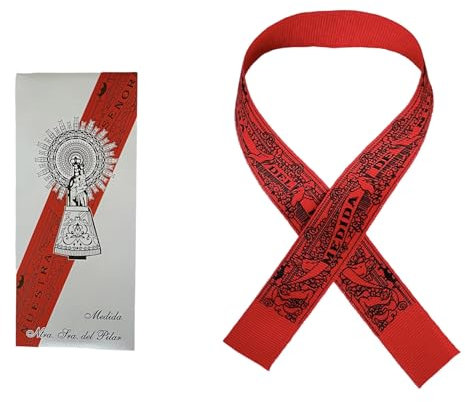 Cinta virgen del pilar, Medida virgen del pilar, Cinta del pilar, Medida del pilar, Cinta virgen del pilar bandera españa, Medida virgen del pilar españa (Rojo 3)