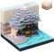 3D Baumhaus Memo Pad, 3D Notizblock, 3D-Notizblöcke, 2024 Kalender 3D Memo Pad, 3D Notizblock Papier Schnitzen Geschenk, 3D-Haftnotizen, Haftnotizen Desktop-Ornament für Büro/Lesezimmer (Lila)