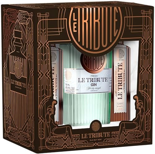 FRESH LE TRIBUTE GIN G+T OnPack | 1 Flasche Le Tribute Gin 700ml | 2 Flaschen Le Tribute Tonic Water 200ml | Gin aus Spanien
