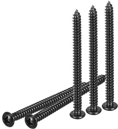 DTGN #8x2 Phillips Pan Head Self-tapping Screw - 100Pack - Black Oxide 304 Stainless Steel Sheet Metal Screws Wood Screws