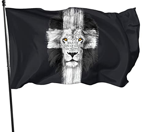Garten Flaggen Löwe Von Juda Kreuz Jesus Garten Banner Weatherproof Feiertage Flags Durable Personality Flags Für Outdoor Parade Festival 90x152cm