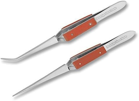 Pinzas de soldadura de acción inversa, pinzas de agarre de fibra, mandíbulas dentadas, manos libres, herramientas de fabricación de joyas, rectas y curvas, 16 cm PTL®