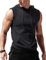 Babioboa Herren Muskelshirt Training Tanktop Workout Hoodie mit Tasche Unterhemd Gym Sports Fitness Training DunkelGrau L