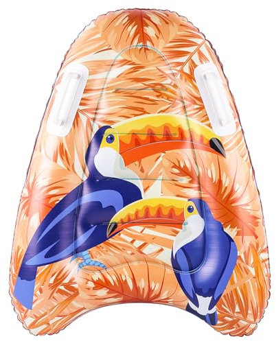 Aufblasbares Bodyboard mit Griffen,Schwimmendes Surfbrett,Leichtes Bodyboard für Kinder Erwachsene,Rutsches Tragbares Schwimmbrett für Jugendliche Erwachsene Anfänger Wasserspielzeug Schwimmen (Vogel)