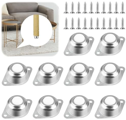 10 Stück Kugelrollen Klein Nylon, Transfer Kugelrollen für Möbel, Rundes Möbelrollen Klein, Rollen Lenkrollen Klein mit 20 Schrauben für Möbel, Supermärkte, Bibliotheken, Maschinen