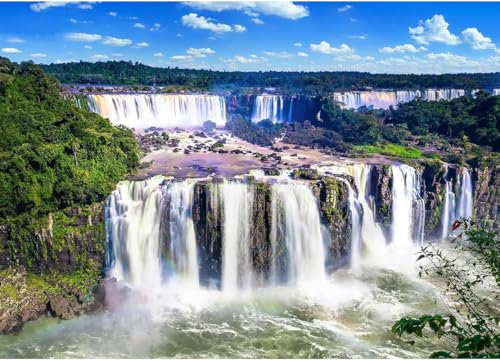 Wasserfall unter blauem Himmel – 15000-teiliges Holzpuzzle – das Beste Puzzle für Erwachsene als Geschenk