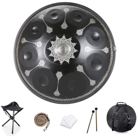 HANDPAN DRUM Schlaginstrumente 432 Hz/440 Hz Handpan Drum 9/10/12 Noten 22 Zoll Handpan Drum in d-Moll for Klangheilung persönliche Meditation Yoga Professionelle Schlaginstrumente(Size:9 Notes(432HZ)