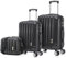 Set de 3 valises de Voyage Cabine 55x39x21cm (45L), Moyenne 65cm, Trousse de Toilette, Valise Rigide Polycarbonate - Noir