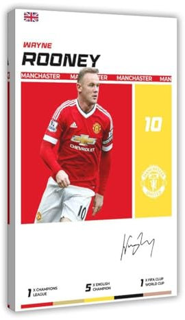 ocvdfss Wayne Rooney Leinwand-Poster, Schlafzimmer, Dekoration, Landschaft, Büro, Raumdekoration, Geschenk, 30 x 45 cm