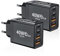 2-Pack Enchufe Cargador USB C, 40W 4-Puertos USBC Cargador Carga Rapida para iPhone 16 15 14 13 12 11 Pro MAX SE XS X 8 7 iPad Samsung, Mobile, Tablet, Cargador Movil Multiple con Tipo-C USB-A