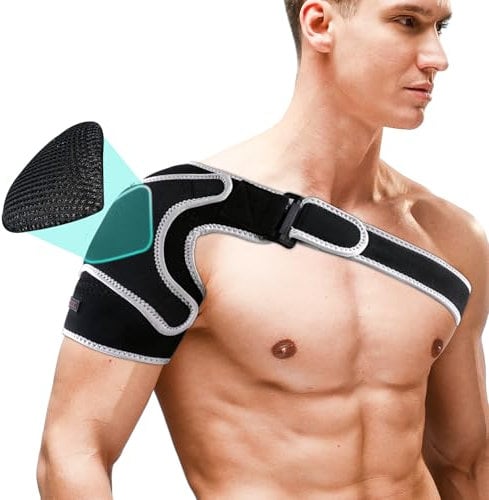 COMFORCE Schulterband mit Memory-Schaum für Damen und Herren,Rotatorenmanschette Schulterstütze Links/Rechts, Neopren-Schultergurt für Luxation, Training und Sportverletzungen (M)