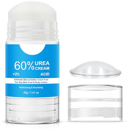 Urea Creme 60 prozent - 40g Hornhautentferner Balm - Fußcreme and Handcreme mit säure, Avocado für tiefe Feuchtigkeit, Fusscreme Sehr Trockene Füsse Hornhaut - Foot Cream für Frauen Männer