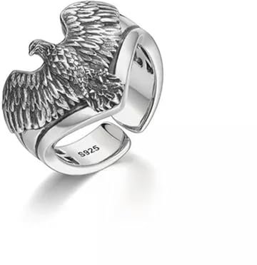 Kreativität Geschenk Herren Adler Ring Mode Metall Ring Schmuck-Silber-Größe veränderbar
