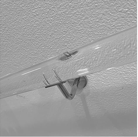 KOIAMVZW Handlauf-Set, Lucite-Treppengeländer, 0,5 m–7 m, transparenter Handlauf für Innentreppen, Rutschfester Haltegriff für Wandmontage-Geländer (Farbe: Silberne Halterungen, Größe: 450