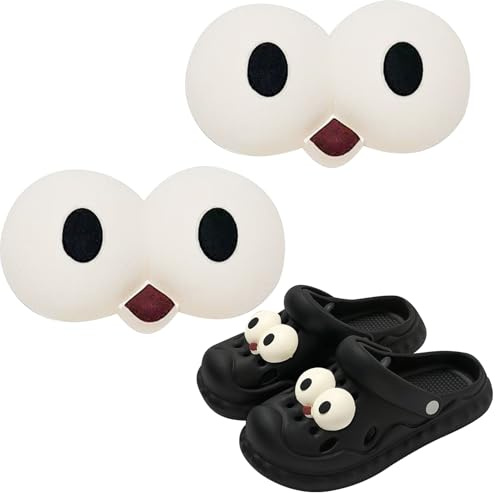 Shoe Charms for Croc Charms for Adults, 2PCS Big Eyes Shoe Charm, Funny Croc Accessories for Men, Women, and Teens, Large Eyes Crocs Charm for Walking Shoes