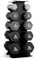 PhysKcal 30kg All Black Hanteln Satz von 5 Paaren mit Lagerung Rack
