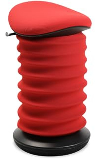 TOPSTAR Sitness 4D AGR-Zertifiziert Dynamischer Sitzhocker schwarz rot - ergonomischer Bürohocker - höhenverstellbar - stärkt den Rücken - entlastet die Bandscheiben