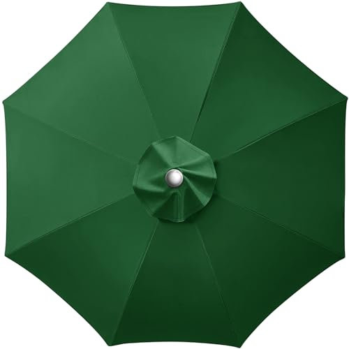LUSCHEER Replacement Parasol Canopy Waterproof, Parasol Replacement Canopy Cover Patio Umbrella Cloth for 2.7m 8 Ribs Diameter Large Patio Umbrella Weatherproof UV-Anti, Green