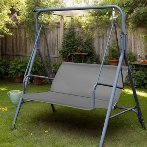NexusGoods Swing Seat Cover Replacement for 2/3-Seater, All-Weather Waterproof Outdoor Swing Chair Protector for Patio, Porch, Backyard (Grey,160cm x 58cm x 58cm)