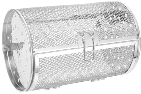 Luxshiny Cesta para Asar Inoxidable con Diseño de Puerta Móvil Asador Giratorio para Horno Eléctrico para Verduras y Brochetas Accesorio Práctico y Reutilizable