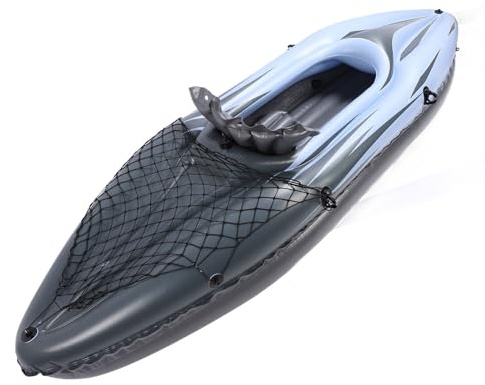 FLEXMAN 1 Person Inflatable Kayak Set, 107.9in PVC Uvproof Portable Quickly Foldable Blow Up Canoe Boat with Hand Pump Paddle Storage Bag for Fishing Tourings (Blue)