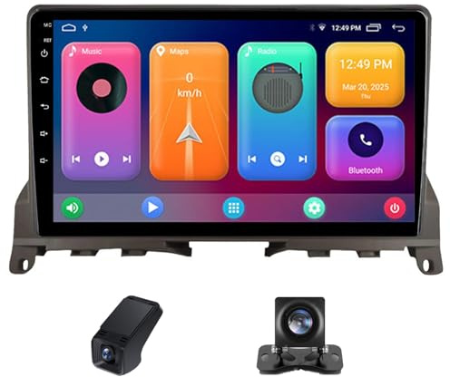 9 Pulgadas Android 14 Radio Coche 2 DIN Pantalla Táctil Radio para Mercedes Benz C Class 3 W204 S204 2006-2011 con Android Auto/Carplay Navegación GPS WiFi Bluetooth Radio FM(X1)