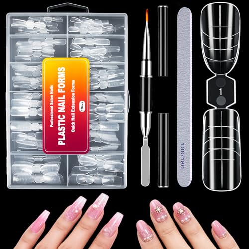 MELLIEX 120 Stücke Dual Nail Forms Set, Doppelseitige Nagelformer mit Ovaler & Eckiger Form, Nagelverlängerung Verlängerung Nagel Gel Formen Nagelform Set, Wiederverwendbar für DIY & Profi-Anwendung