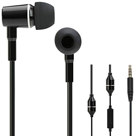 Aumotop Anti-Strahlung Air Tube Headset Noise Reduction Line Control In-Ear-Kopfhörer Schwarz für Smartphones