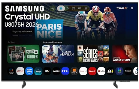 Samsung Smart TV 43 Zoll U8075H Crystal UHD 4K, PurColor, Upscaling 4K, Motion Xcelerator, Dynamic Sound Pack, Gaming Hub, Fußball, Vision AI Companion [2026]