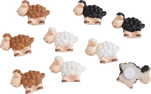 VBS Streuteile Schafe Klebepunkt Polyresin 9 STK Deko 2.6 cm