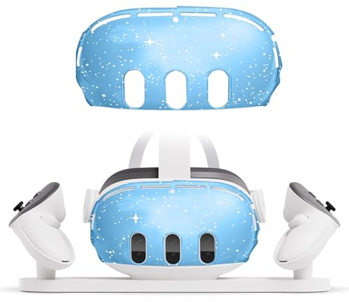 Wigento Schutzgehäuse Meta Quest 3 Schutzhülle Transparent Blau
