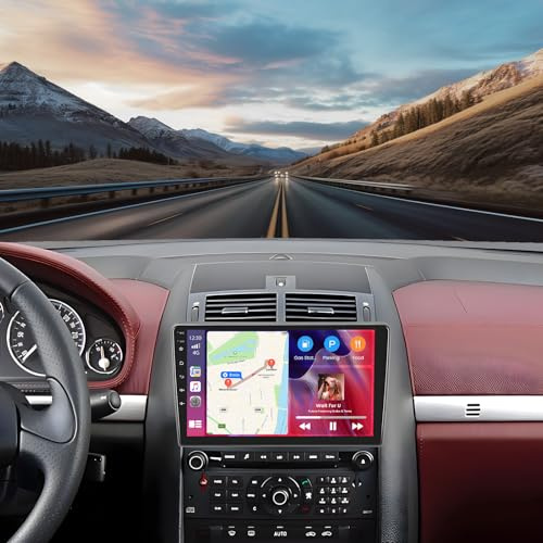 Inefala 4+64G Autoradio Android 15 para Peugeot 407 2004-2008 | Pantalla de 9 IPS Táctil, CarPlay Inalámbrico, Android Auto, GPS, WiFi, RDS/FM, BT, SWC, MIC, Cámara, AUX